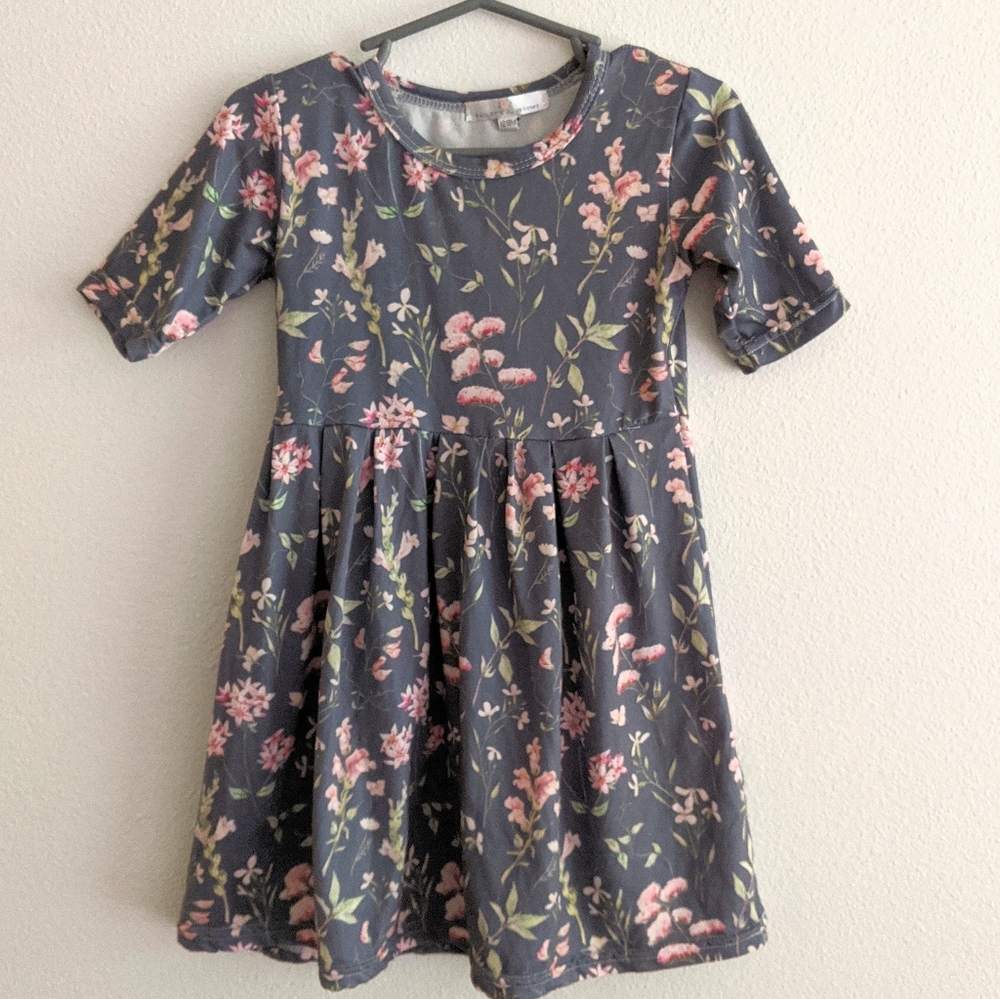 Floral Gray Kids Dress